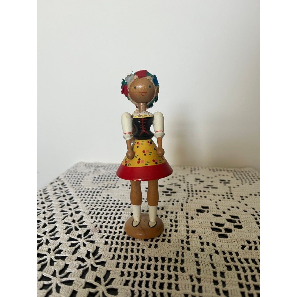 Vintage Handmade Polish Wood Doll